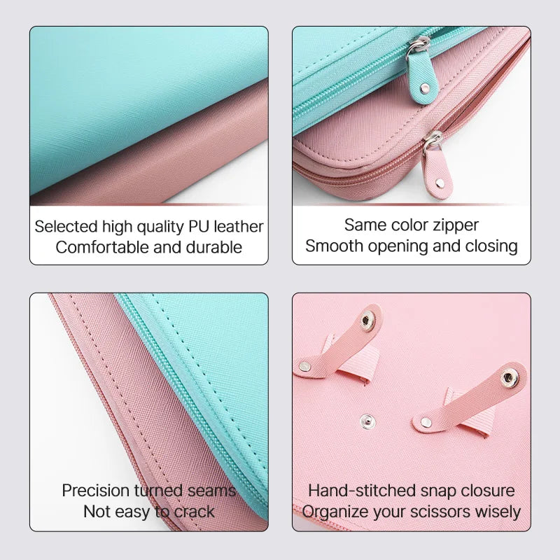 Fenice Barber Pet Scissors Storage Case Portable PU Leather Waterproof Pouch