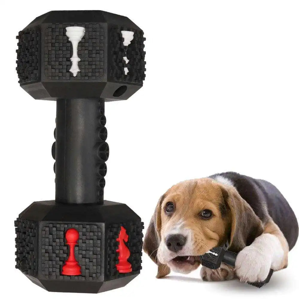 Big Dog Natural Rubber Puzzle Dumbbell Toy For Teeth Cleaning Bite Resistant
