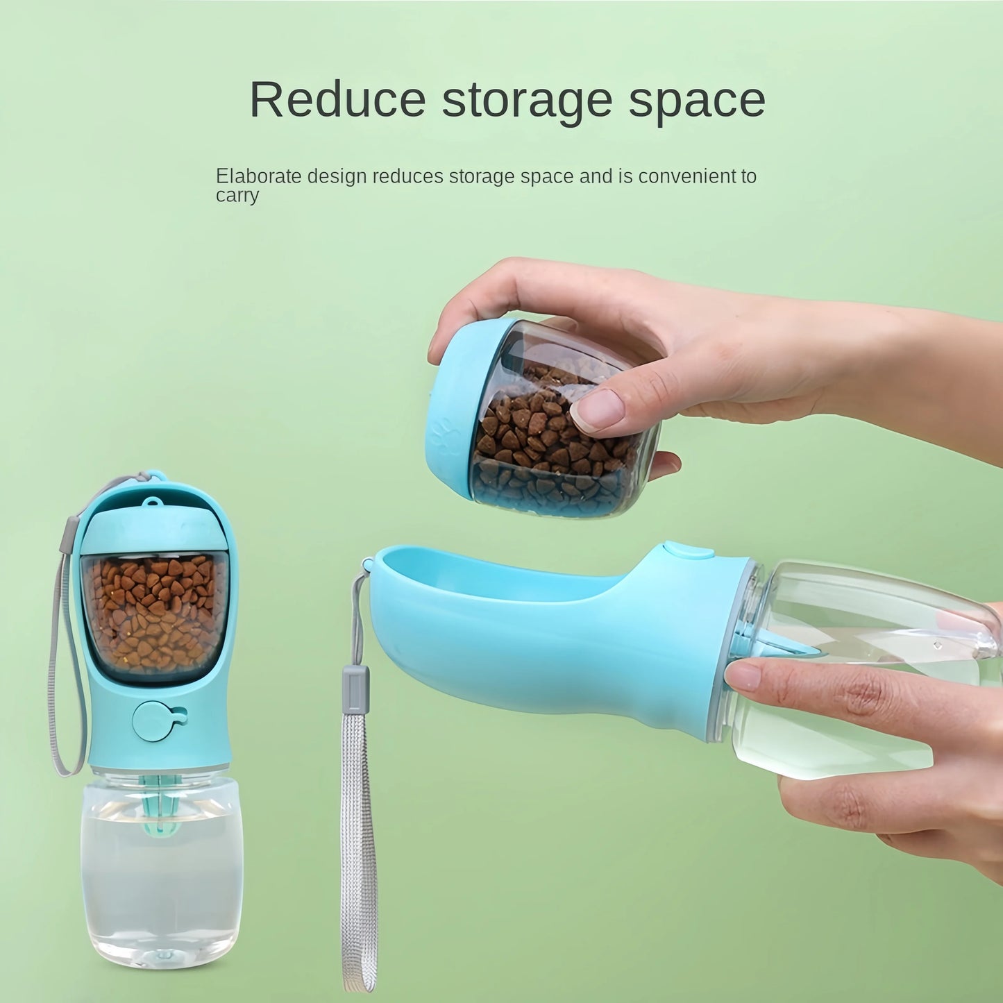 Portable Dog Cat Water Bottle With Food Storage for Pets Travel