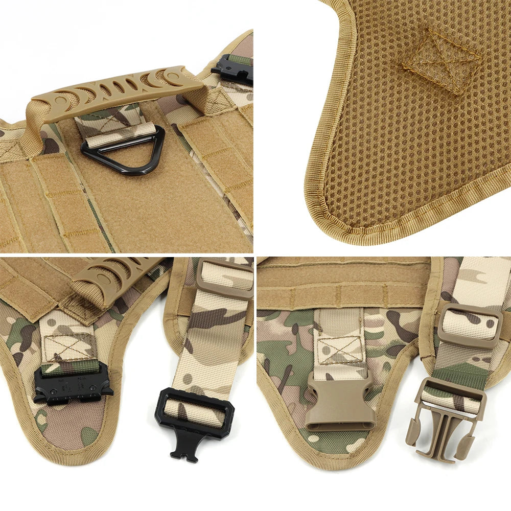 Tactical Dog Harness And Leash Set For Large Dogs No Pull Malinois Military Vest