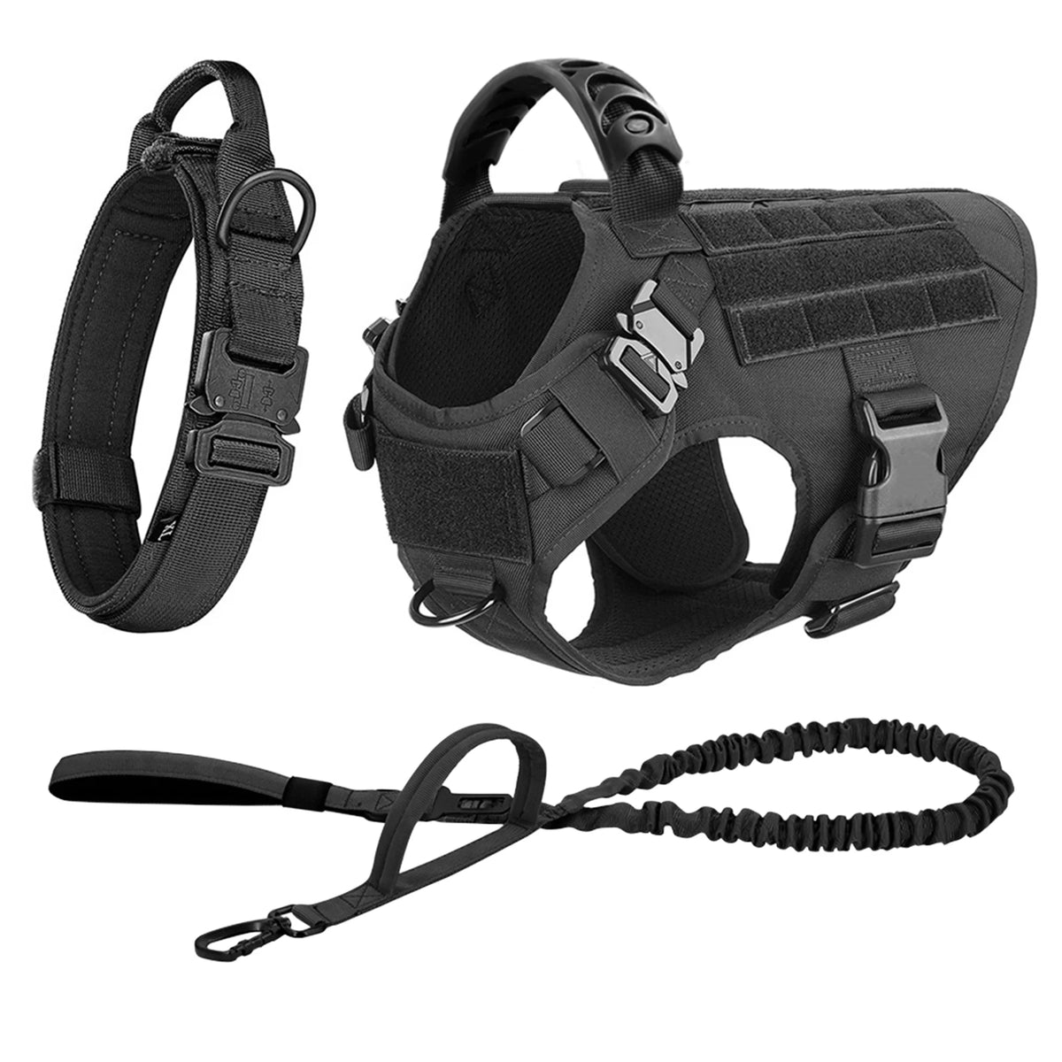 Padded Nylon Dog Harness And Leash Set Quick Release Vest