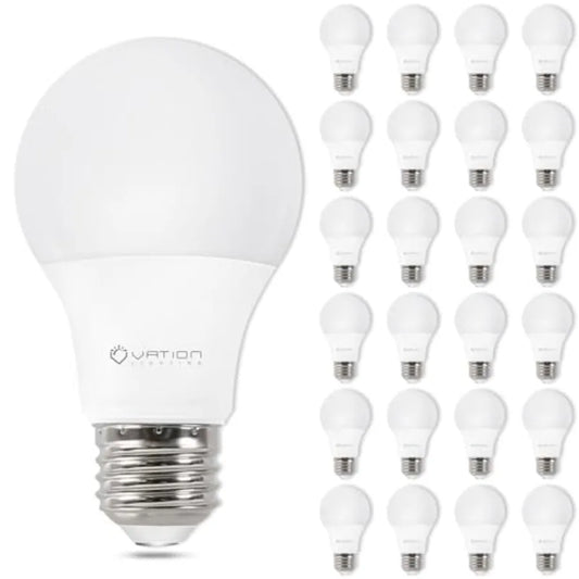 24 Pack A19 LED Light Bulbs 60 Watt Equivalent E26 Non Dimmable