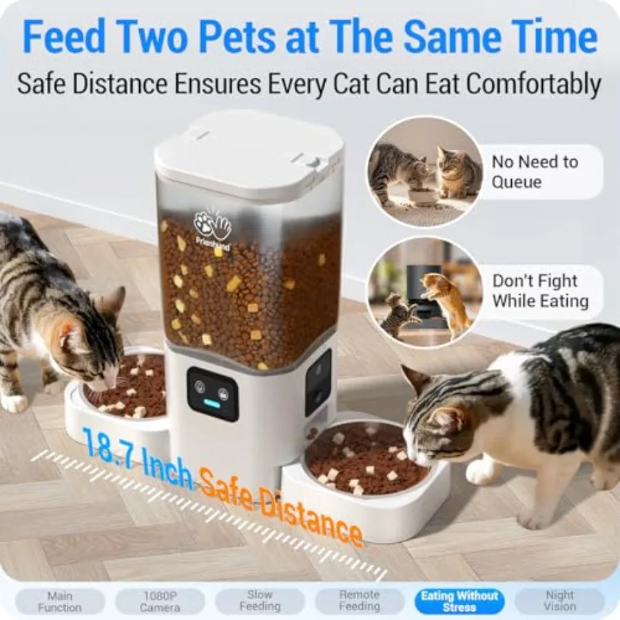 Automatic Cat Feeder With Two 1080P Cameras And Night Vision 5G WiFi
