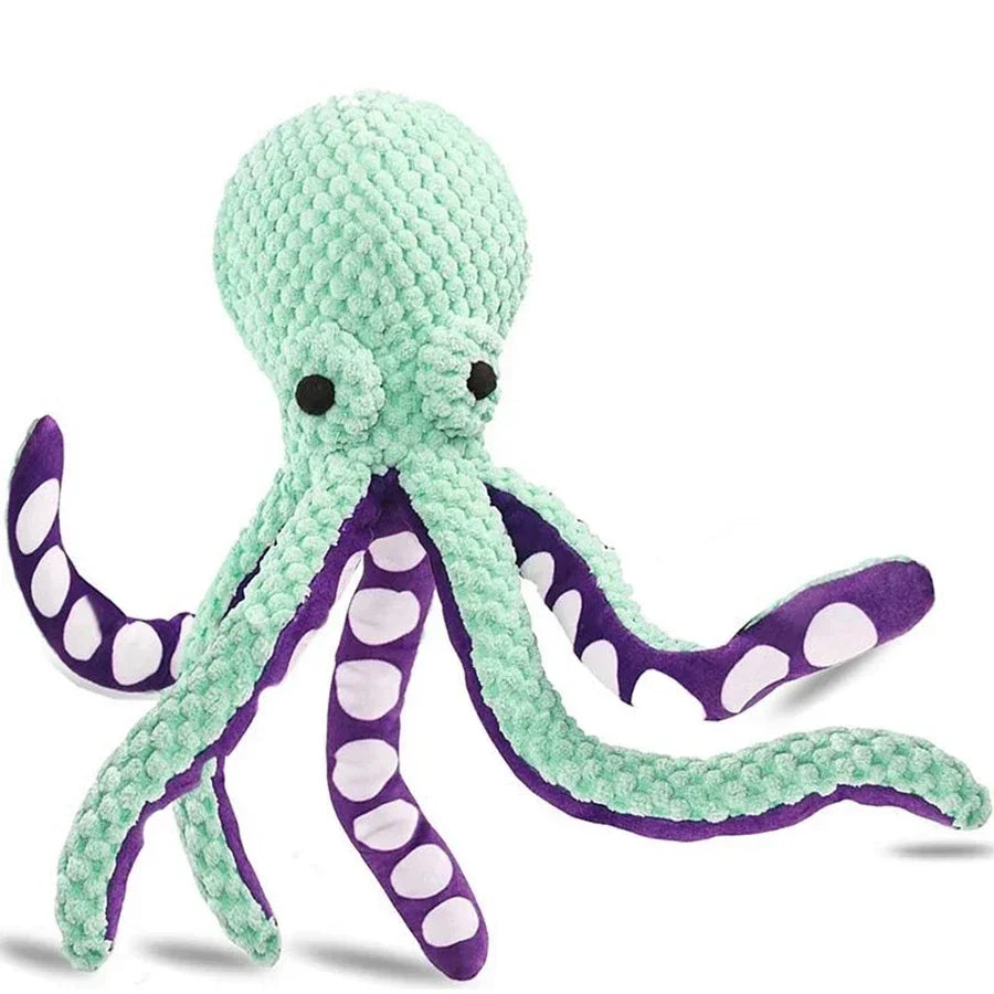 Pet Plush Octopus Dog Toy With Interactive Sound For Small And Large Dogs