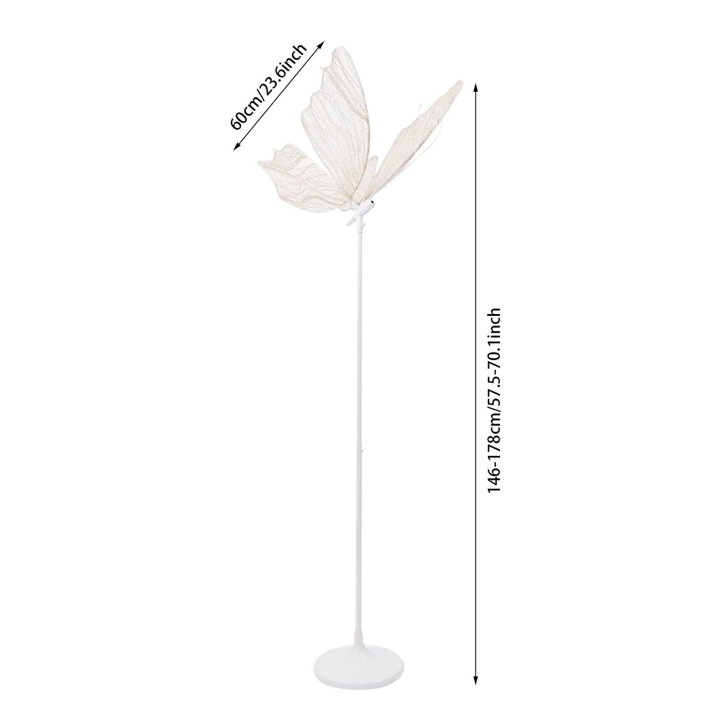 Two Pack Wedding Butterfly Floor Lamps With LED Wings Adjustable Height