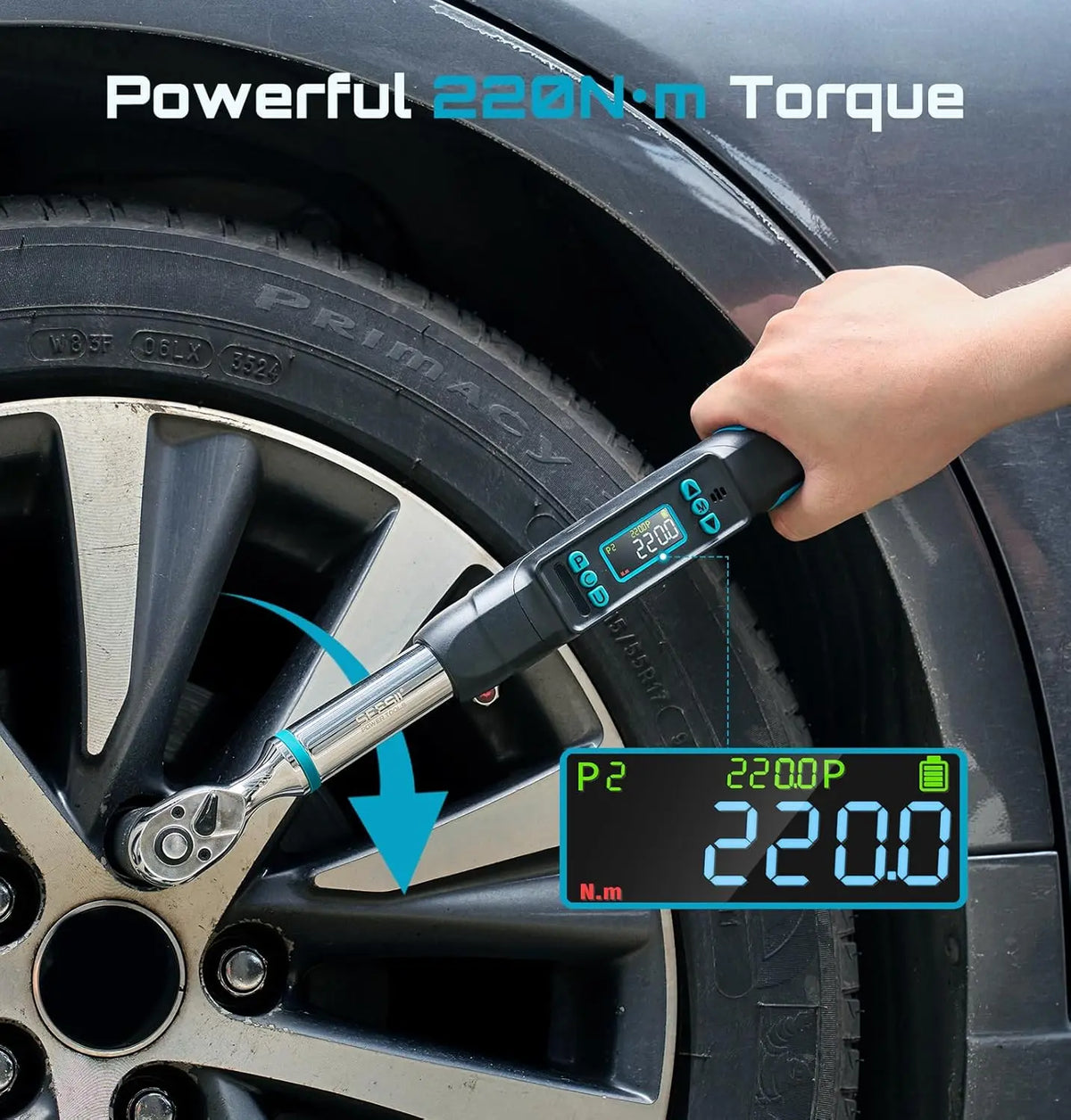 Seesii 3/8 Inch Digital Torque Wrench 220Nm LCD Display Modes
