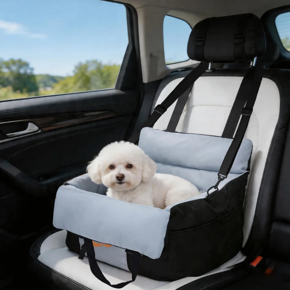 Portable Dog Car Seat Booster With Safety Belt And Removable Washable Cover