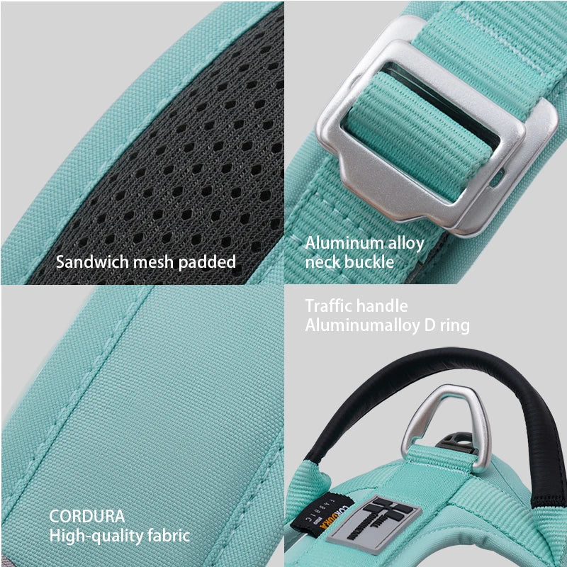 Small Combination No Pull Nylon Reflective Dog Harness Adjustable For Walking