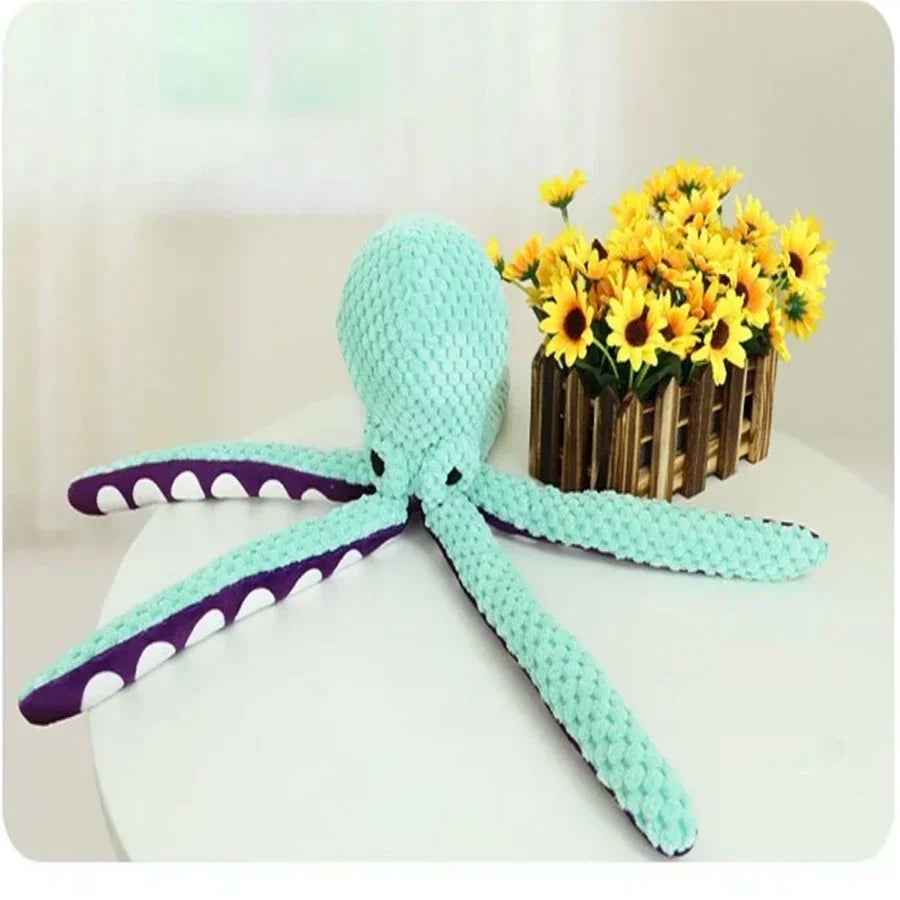 Pet Plush Octopus Dog Toy With Interactive Sound For Small And Large Dogs
