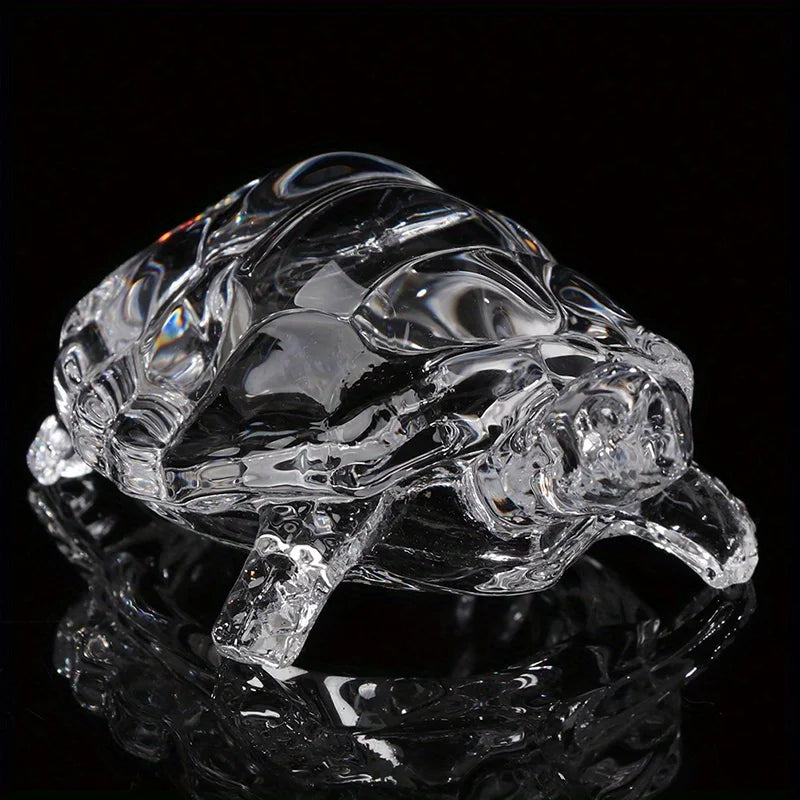 Crystal Turtle Ornament Mini Statue Lucky Desk Decor Home Office
