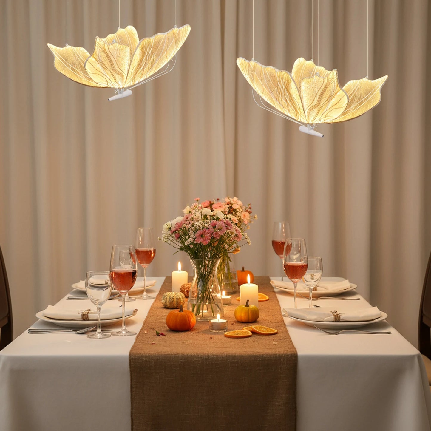 Two Pack Wedding Butterfly Floor Lamps With LED Wings Adjustable Height