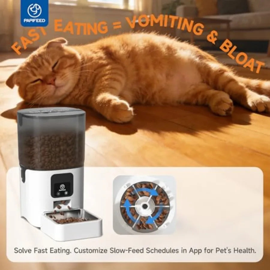 Automatic Cat Feeder With App Control 5G WiFi 6L Capacity Timed Dispenser