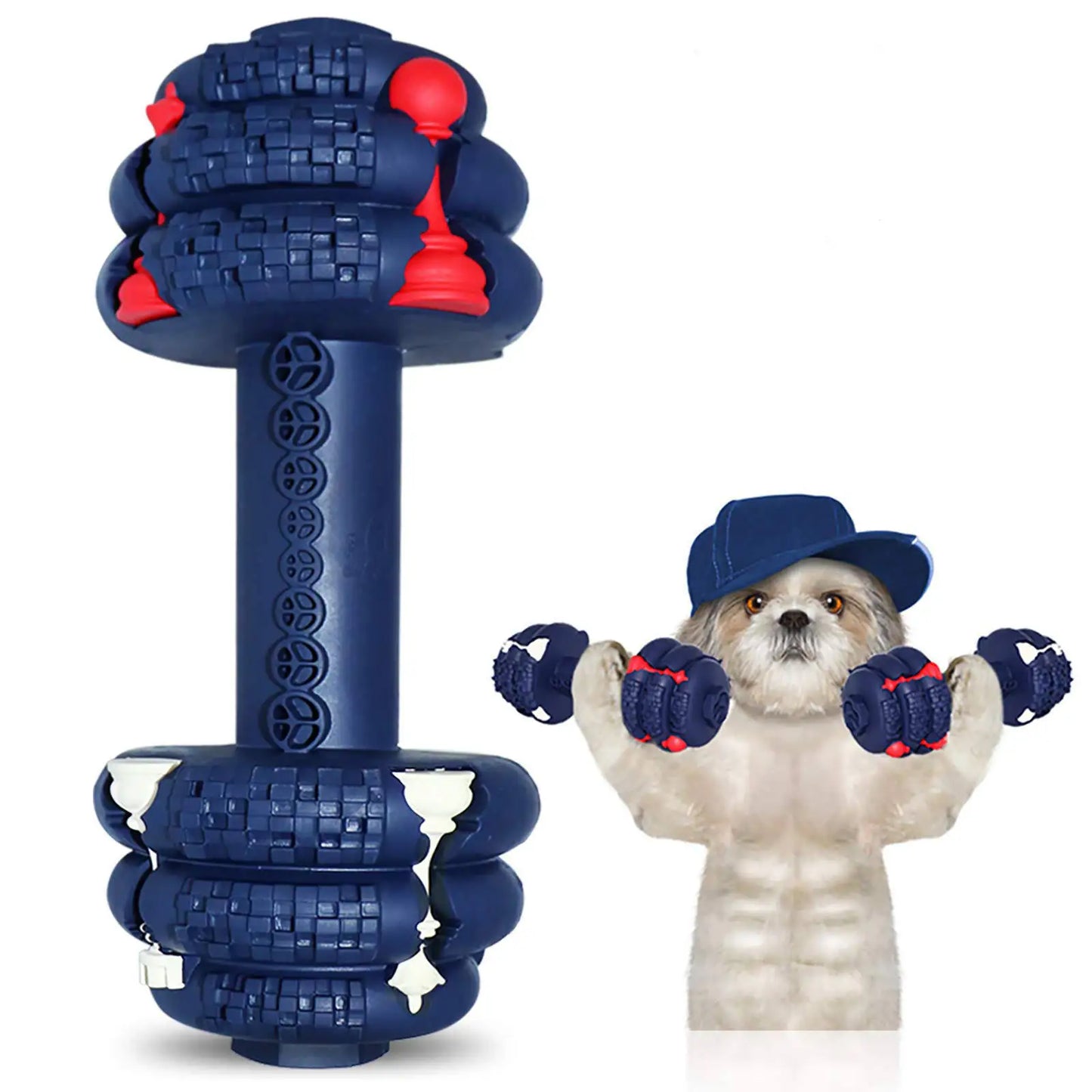 Big Dog Natural Rubber Puzzle Dumbbell Toy For Teeth Cleaning Bite Resistant