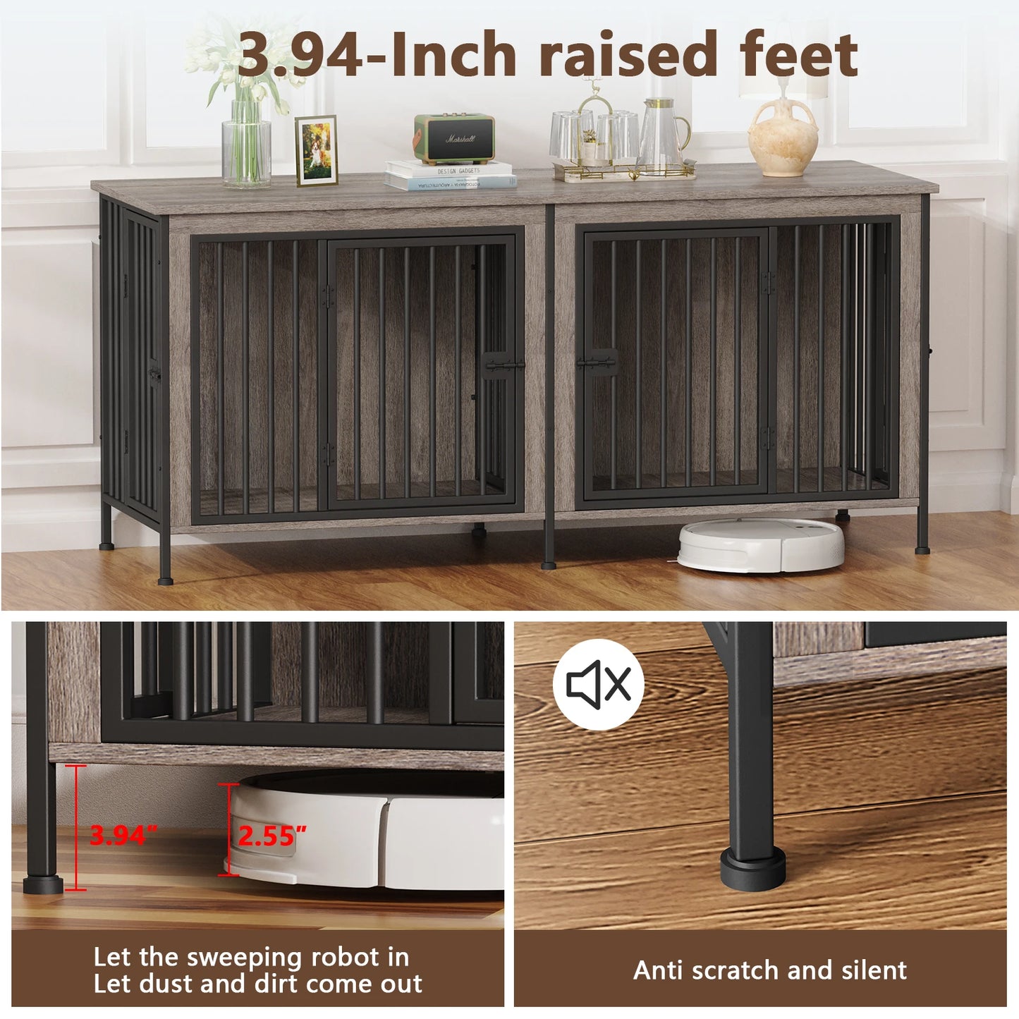 Heavy Duty Dog Crate Furniture Kennel Table TV Stand For Small Medium Large Dogs