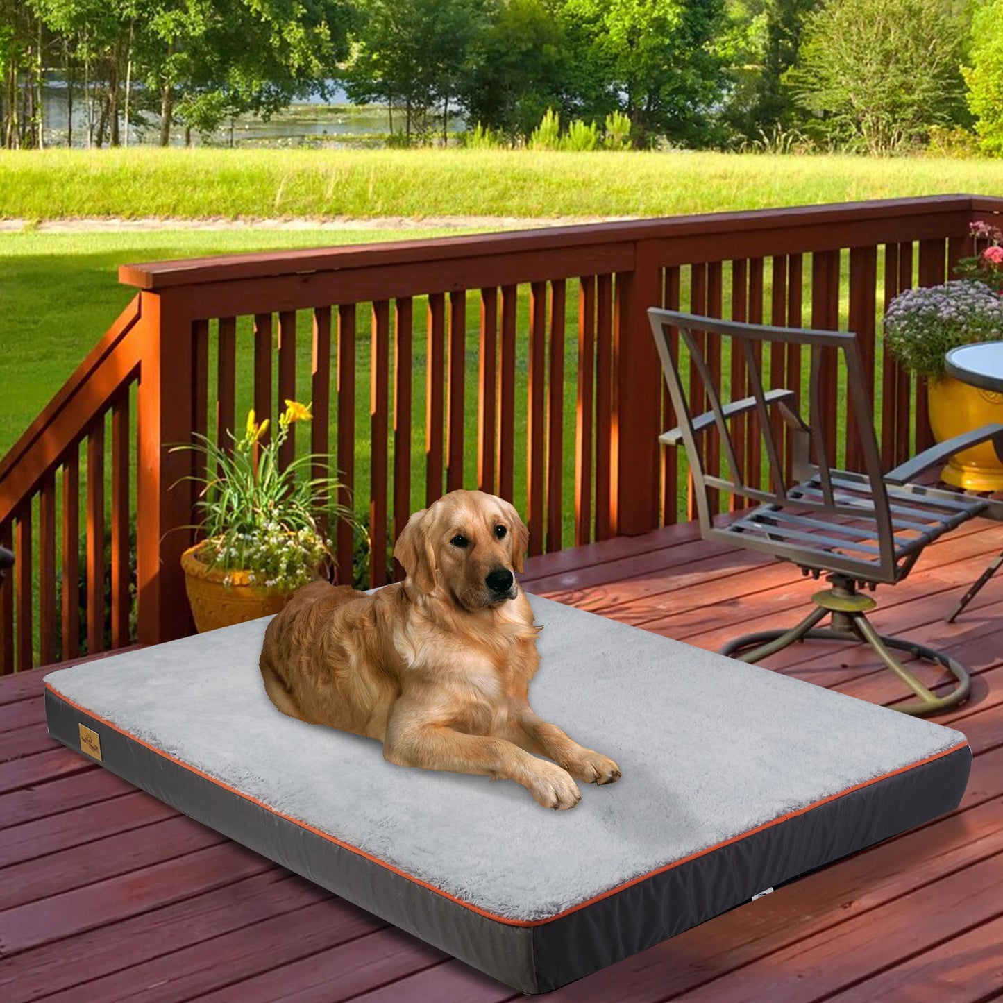 Large Orthopedic Dog Bed With Padded Foam Cushion And Waterproof Removable Cover