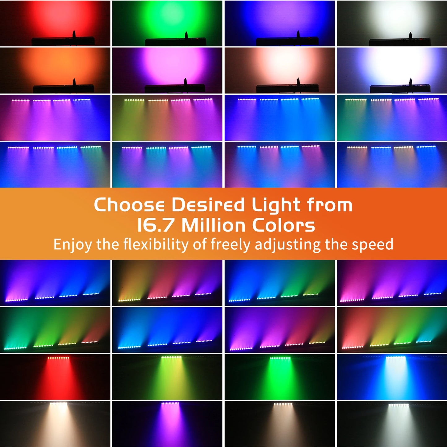 U'King 2Pcs RGBWA UV Wall Washer Light DMX512 12x6W LED Rechargeable Stage Light