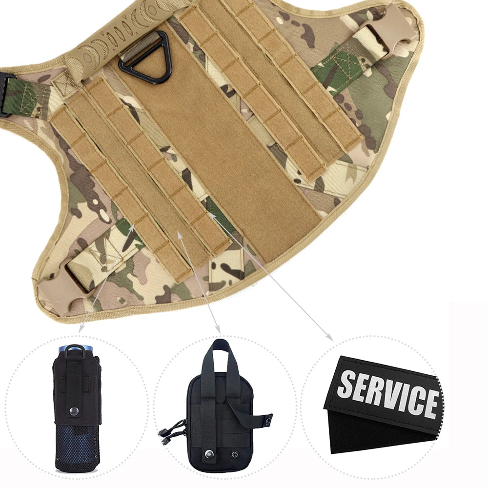 Tactical Dog Harness And Leash Set For Large Dogs No Pull Malinois Military Vest
