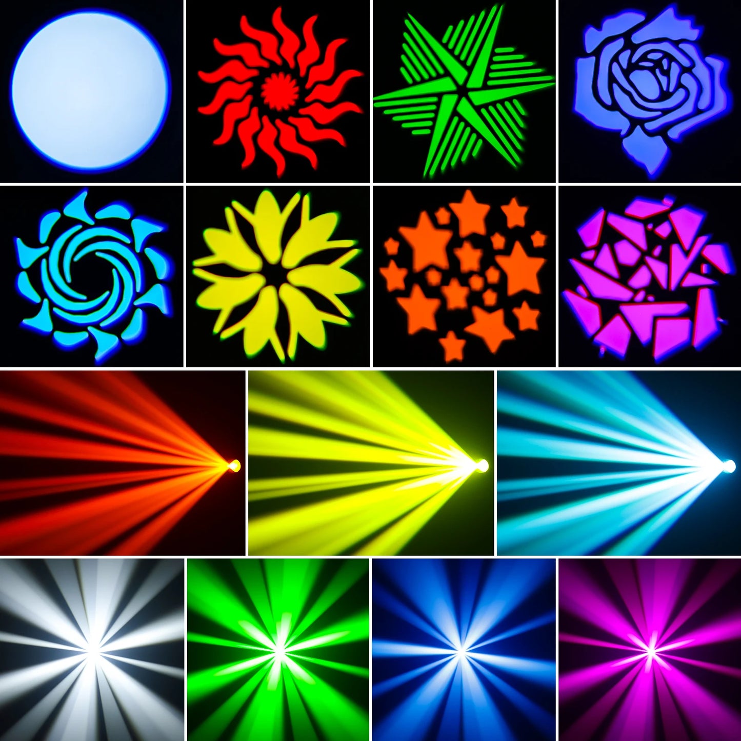 U'King 120W LED Moving Head Light DMX512 Gobos Stage Lighting With Remote