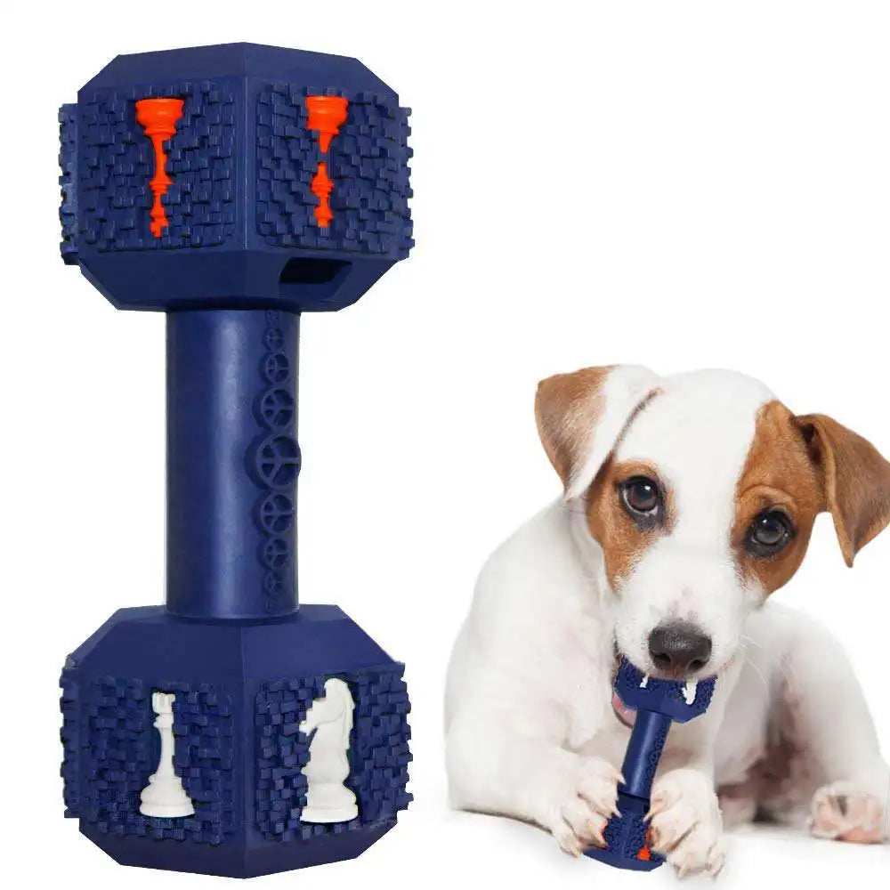 Big Dog Rubber Dumbbell Puzzle Toy For Teeth Cleaning Bite Resistant
