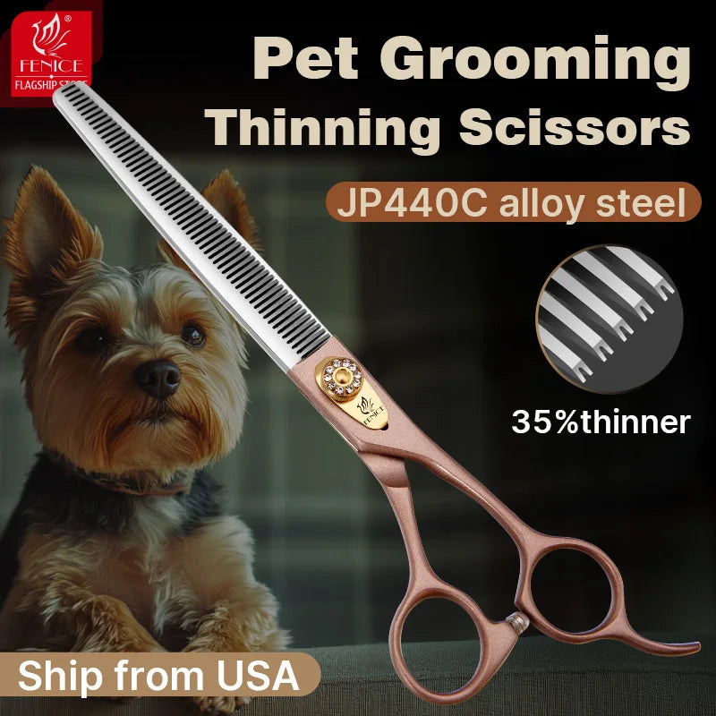 Fenice 7.5 Inch JP440C Pet Grooming Thinning Scissors Thirty Five Percent