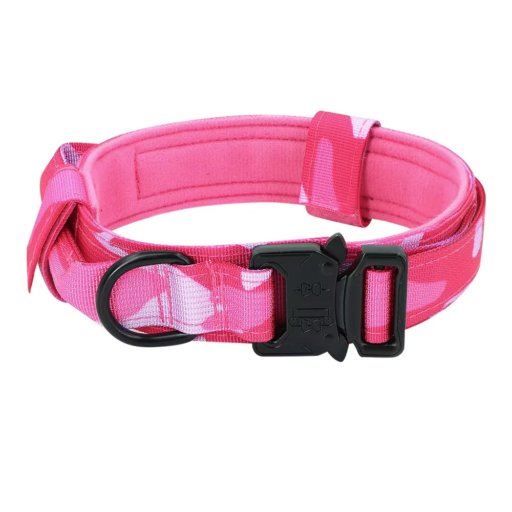 Adjustable Tactical Dog Collar And Leash Set With Control Handle For All Sizes