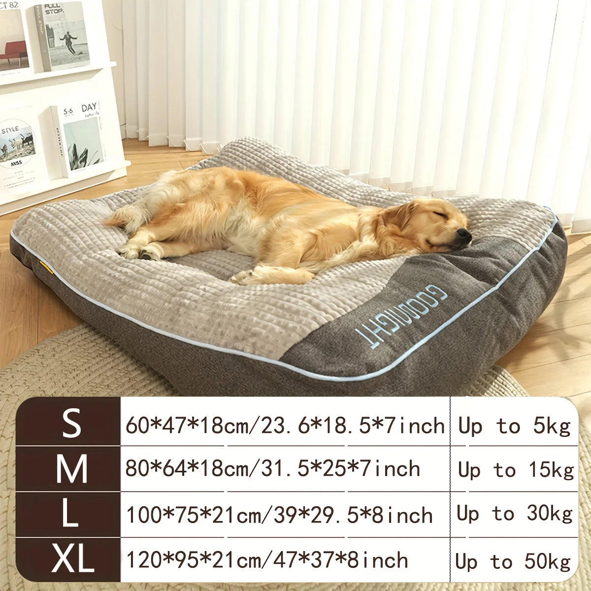 Extra Thickened 47 Inch Orthopedic Dog Bed For Large And Senior Dogs