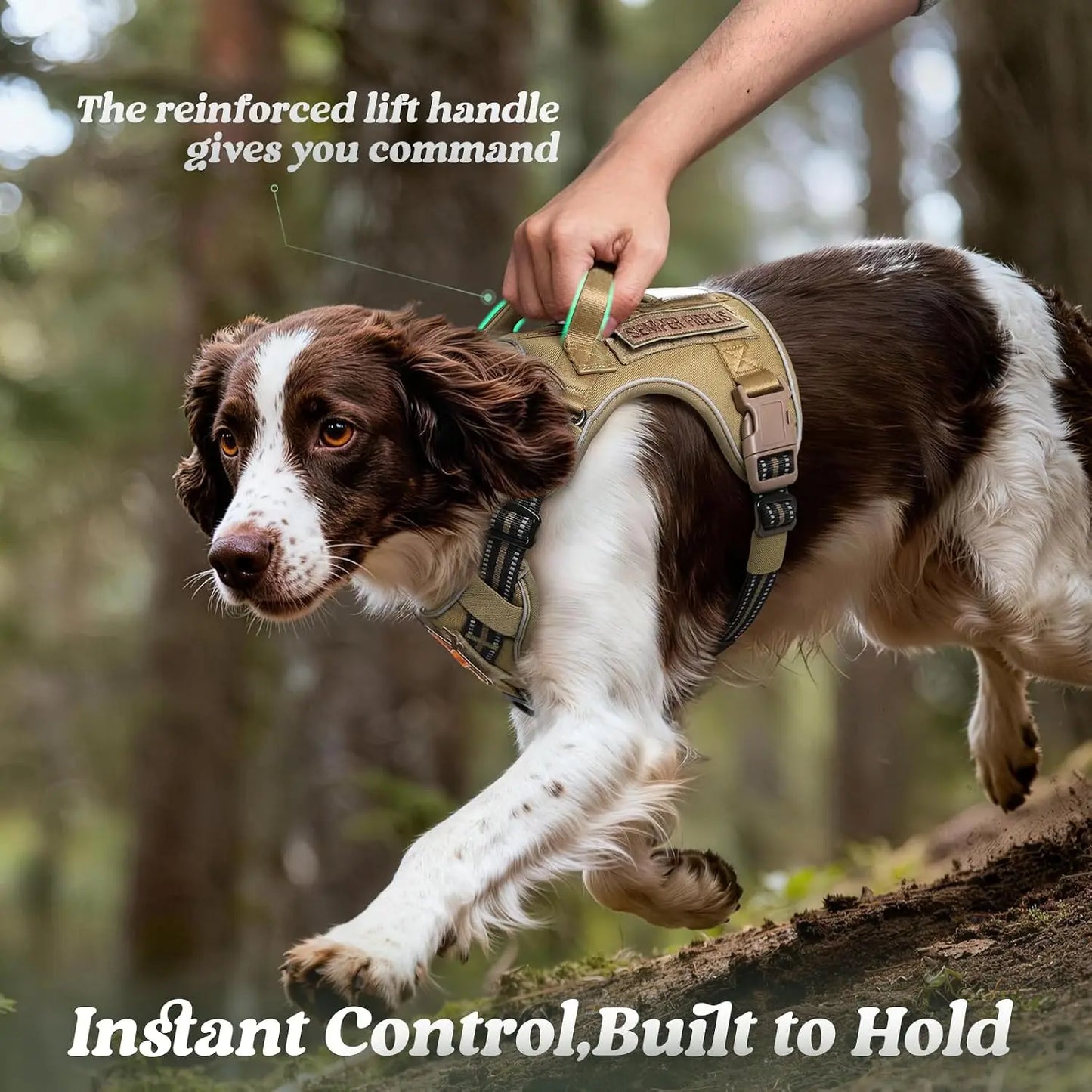Large Dog Harness No Pull Tactical Vest With Molle Handle Reflective Brown L