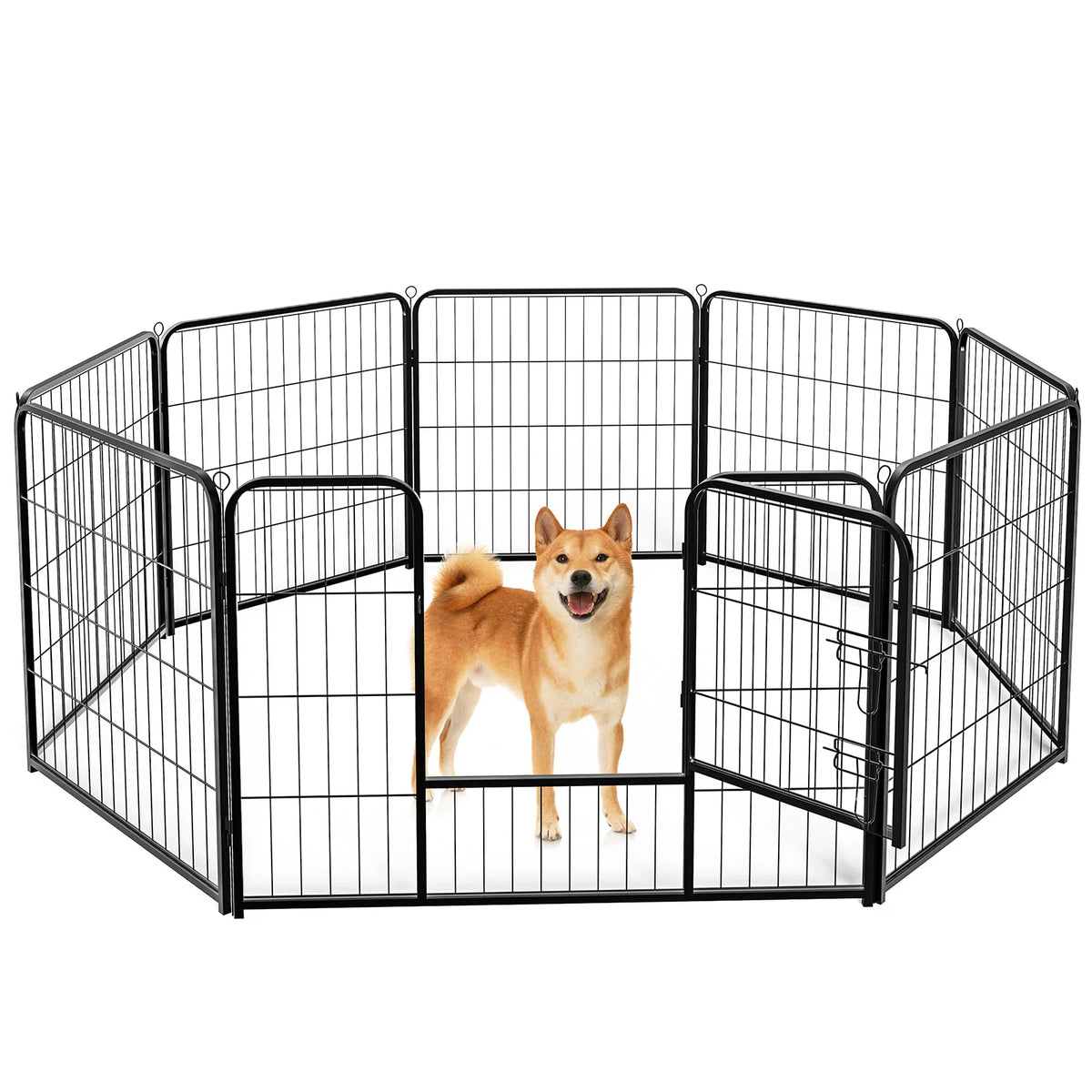 JHK 8 Panels Metal Dog Playpen Foldable Adjustable Exercise Fence