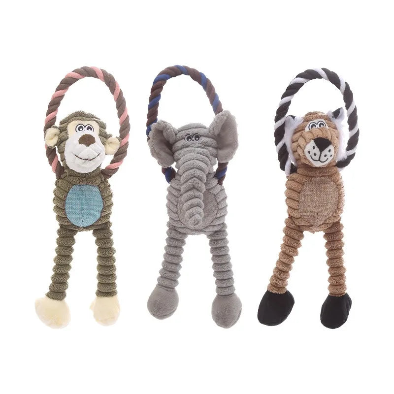 Durable Plush Long Leg Animal Dog Toy With Pull Ring For Large Dogs Chewing