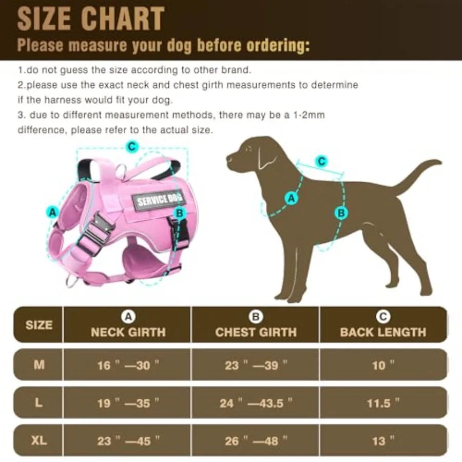 Heavy Duty Tactical Dog Harness MOLLE Vest With 10 Pet Patches And Buckles