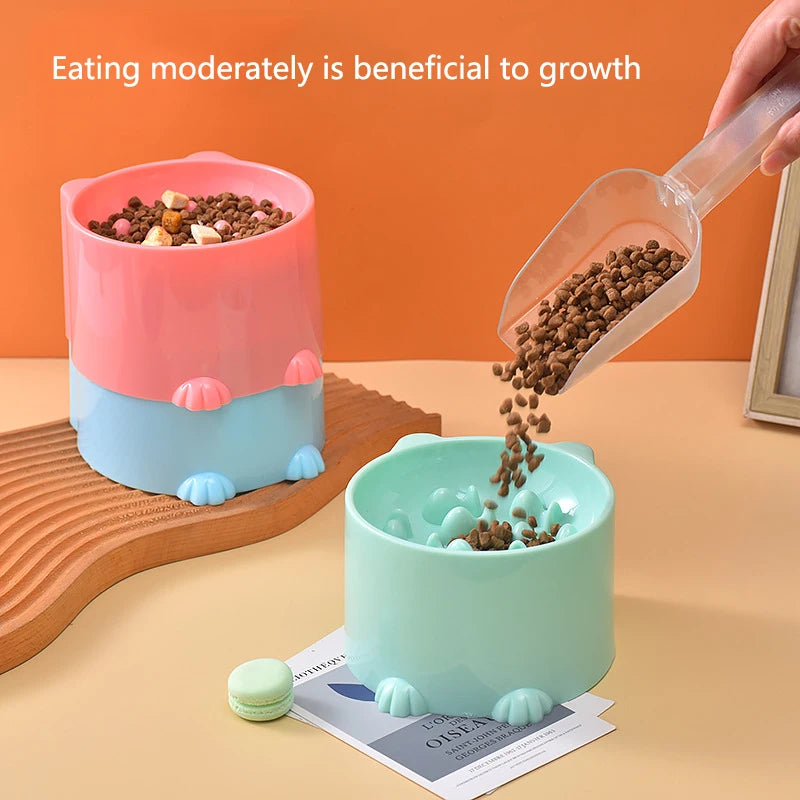Cat Slow Feeder Bowl Anti Choking Neck Protection Design For Small Cats And Dogs