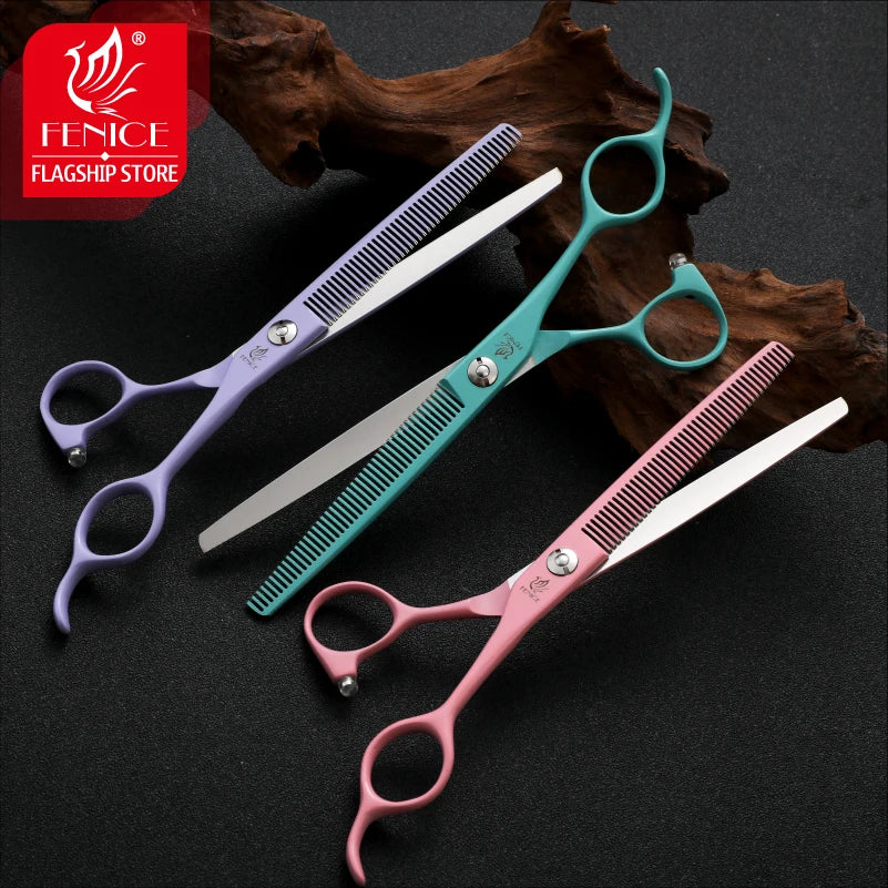 Fenice Professional Pet Thinning Scissors 6.5 Inch Stainless Steel Blade