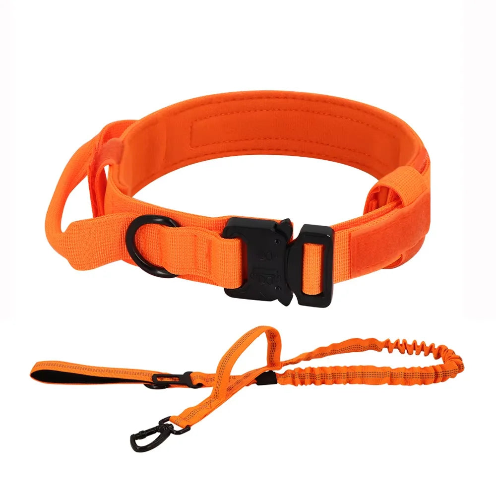 Adjustable Tactical Dog Collar And Leash Set With Control Handle For All Sizes