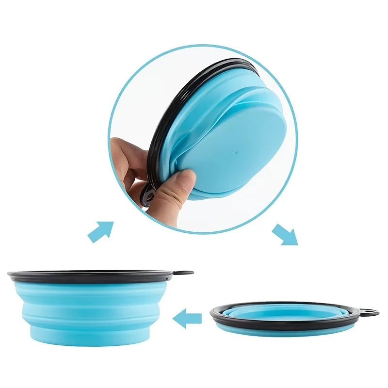Portable Pet Food Bowl Durable TPR Collapsible Silicone Travel Dog Cat Bowl