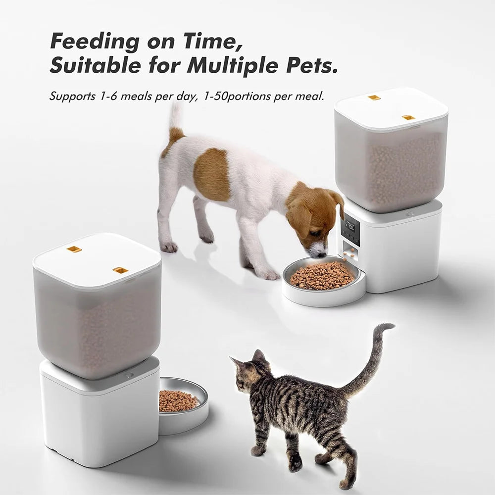 Nityers 8L Automatic Cat Feeder With Stainless Steel Bowl Timed Auto Dispenser