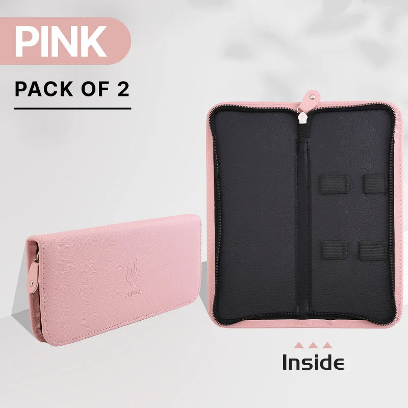 Fenice Barber Pet Scissors Storage Case Portable PU Leather Waterproof Pouch