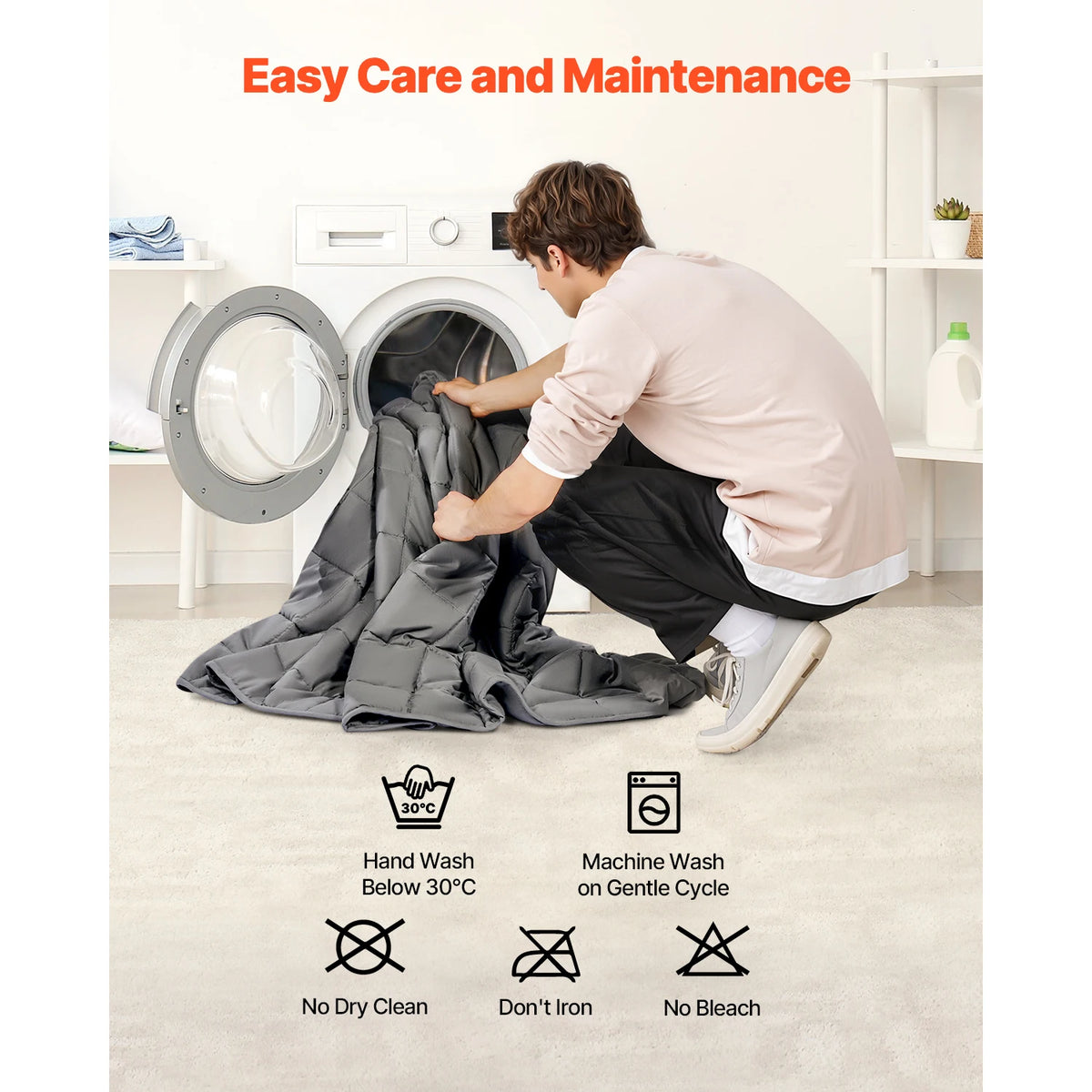 King Size Weighted Blanket 20lb Cooling Breathable Glass Beads For Adults