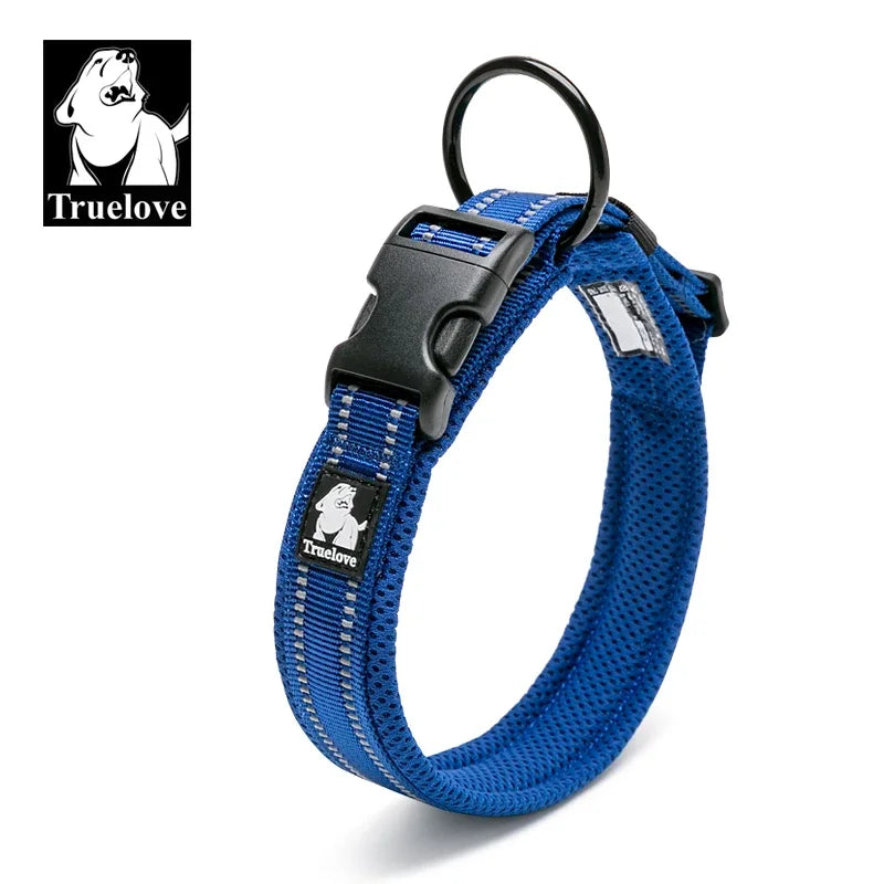 Truelove Reflective Nylon Dog Collar Adjustable Padded Heavy Duty TLC5011