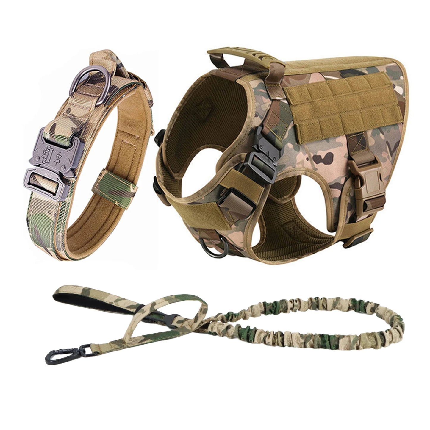 Tactical Dog Harness For German Shepherds And Large Dogs With MOLLE Pouches
