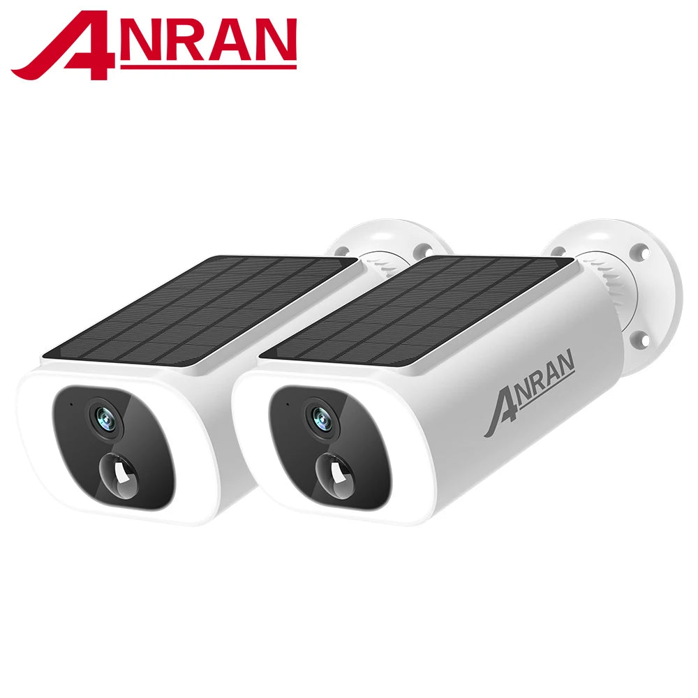 ANRAN Outdoor Wireless WiFi Camera 2.4G 3MP Solar Floodlight Color Night Vision