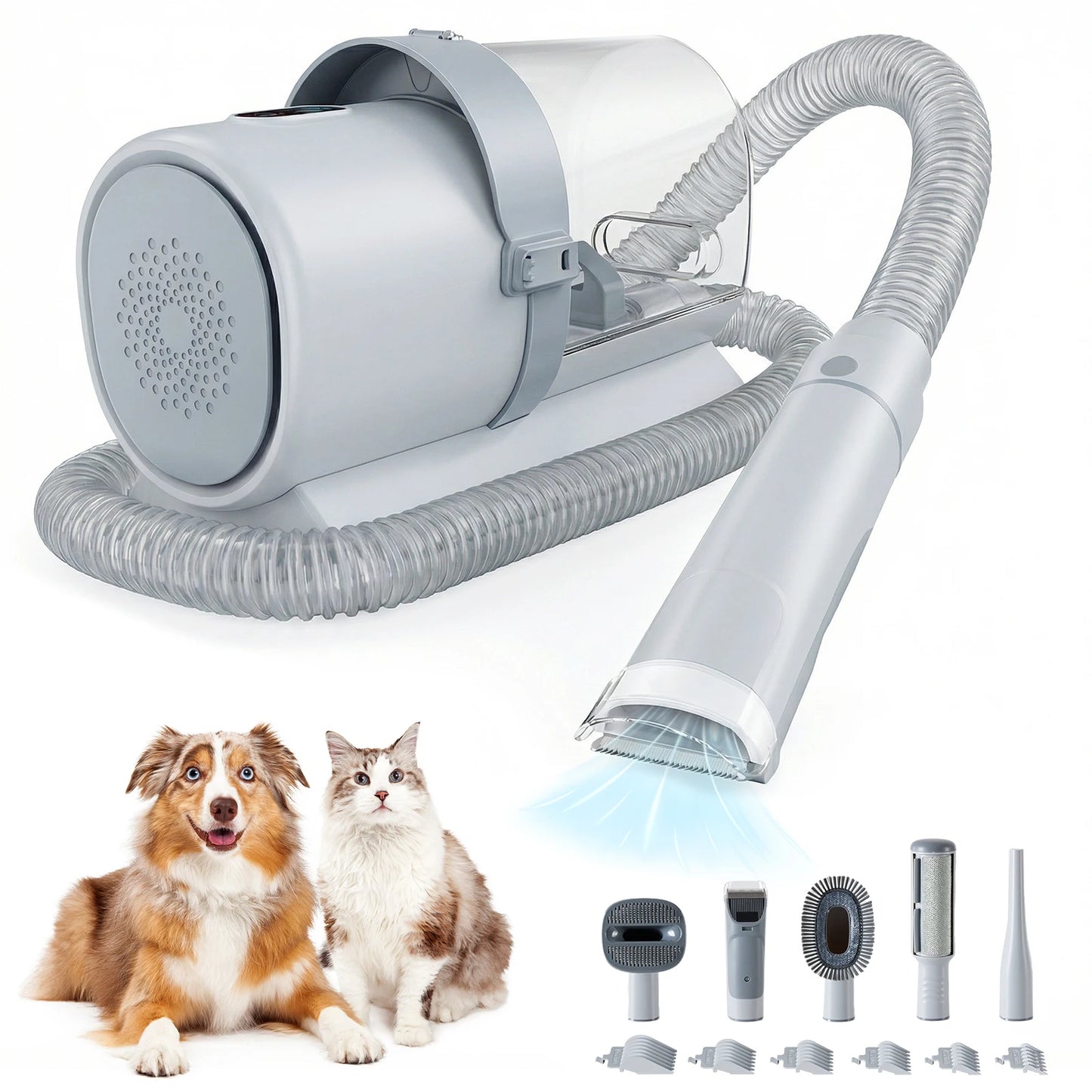 JHK Two Point Five L Pet Grooming Vacuum Kit With Cordless Low Noise Clippers