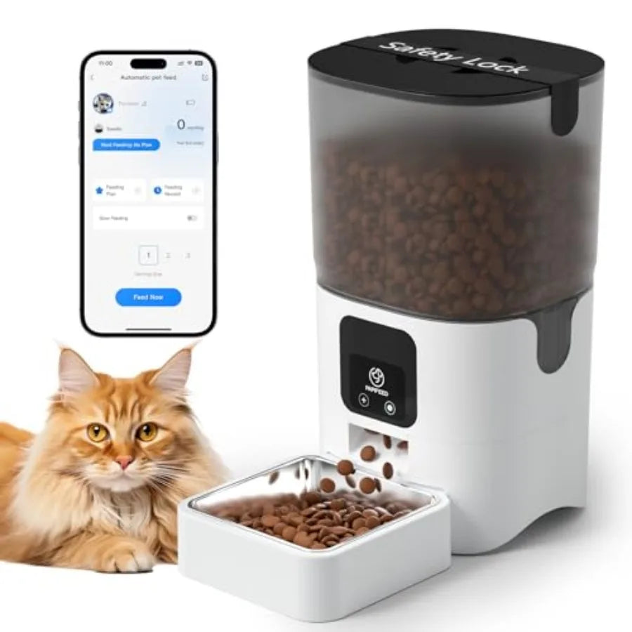 Automatic Cat Feeder With App Control 5G WiFi 6L Capacity Timed Dispenser