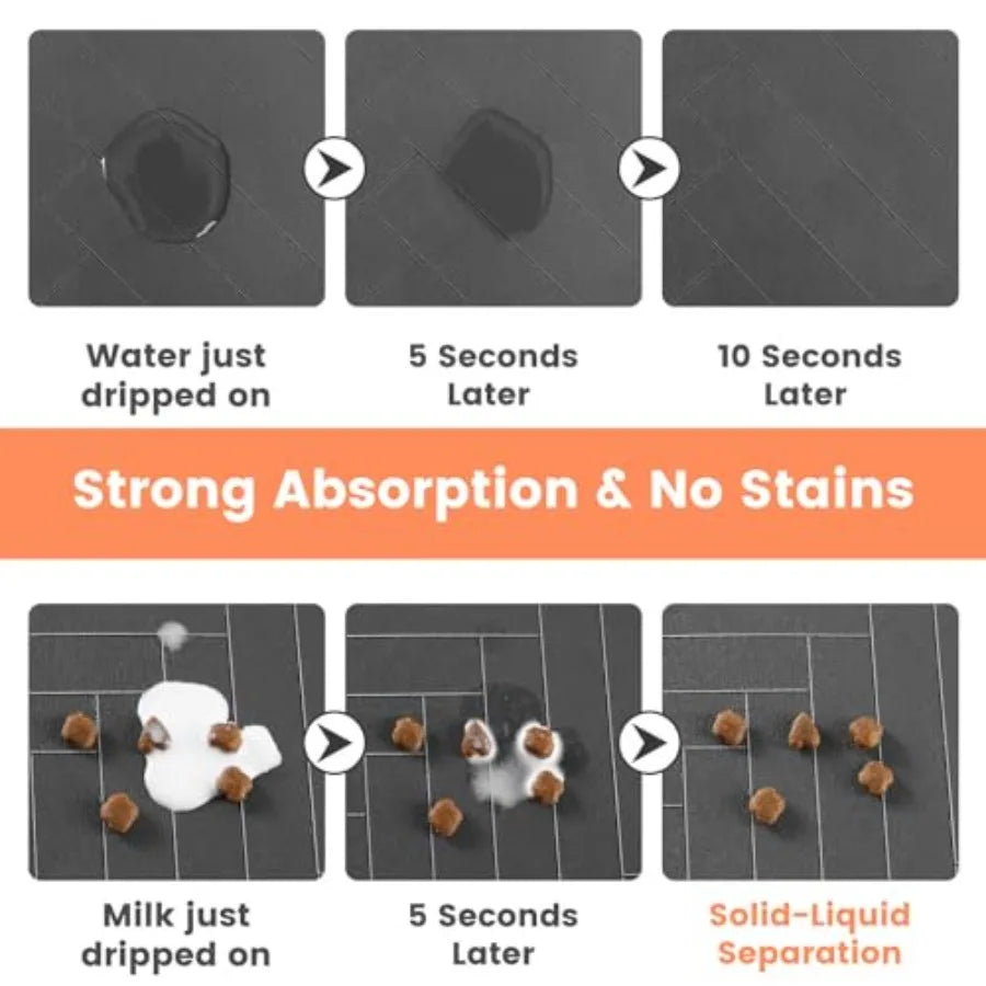 Pet Feeding Mat Absorbent Placemat For Bowls Waterproof Backing Quick Dry