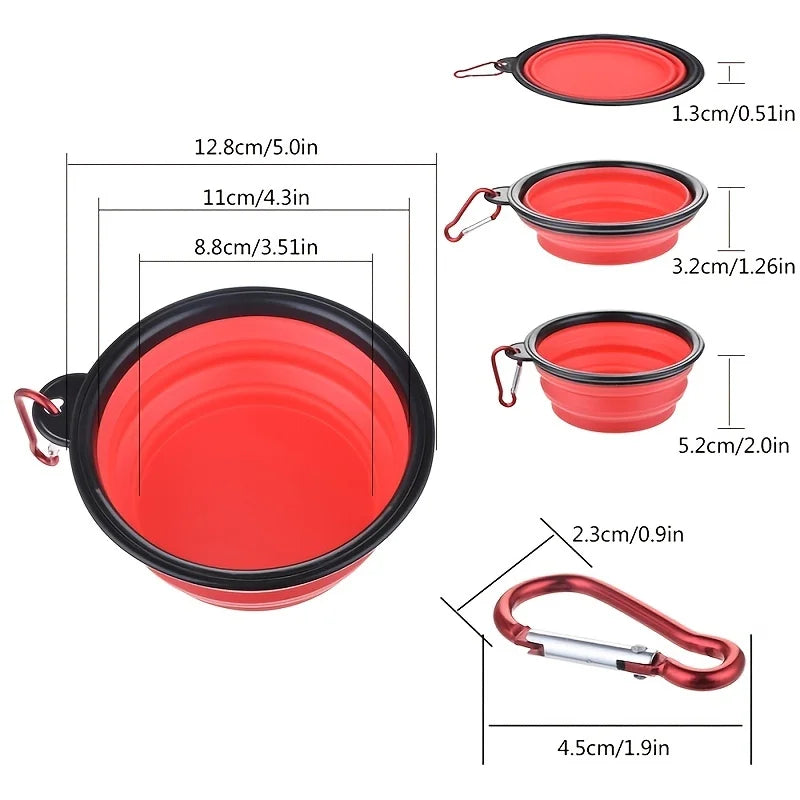 Portable Pet Food Bowl Durable TPR Collapsible Silicone Travel Dog Cat Bowl