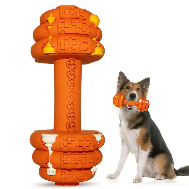Big Dog Natural Rubber Puzzle Dumbbell Toy For Teeth Cleaning Bite Resistant