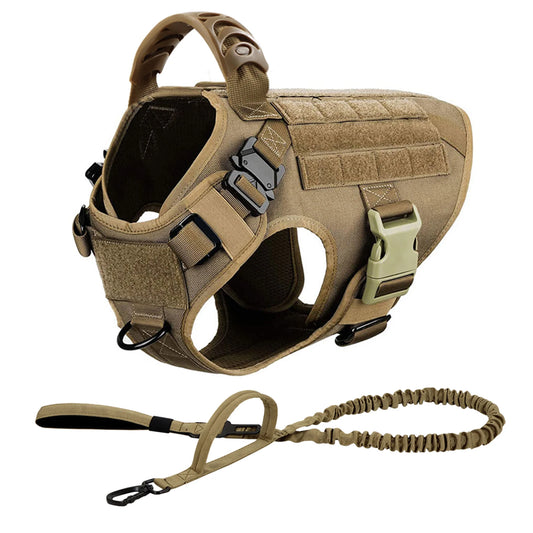 Tactical Dog Harness Leash Set for Large Dogs No Pull Training Vest Handle