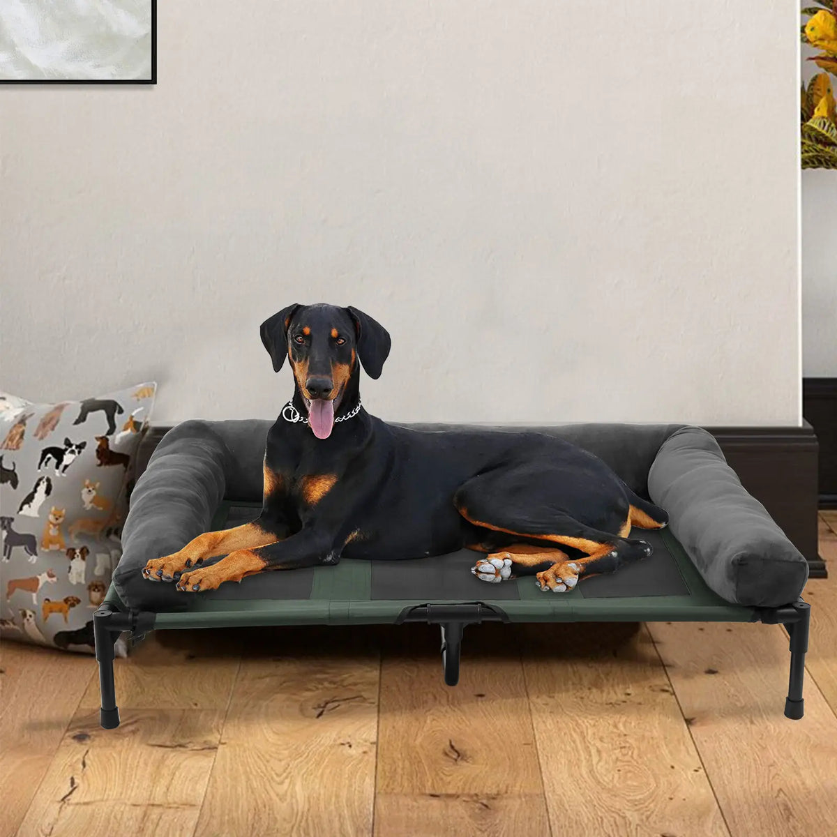 Elevated Dog And Cat Lounger With Detachable Cooling Cushion