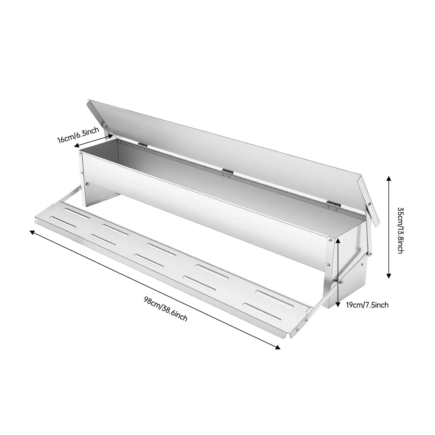 Automatic Galvanized Chicken Feeder With Weatherproof Lid Treadle 10kg Capacity