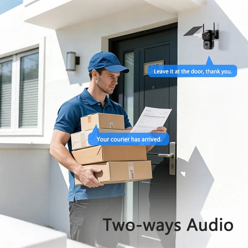 SZSINOCAM Dual Lens Solar WiFi Outdoor Security Camera With 24 Hour Recording