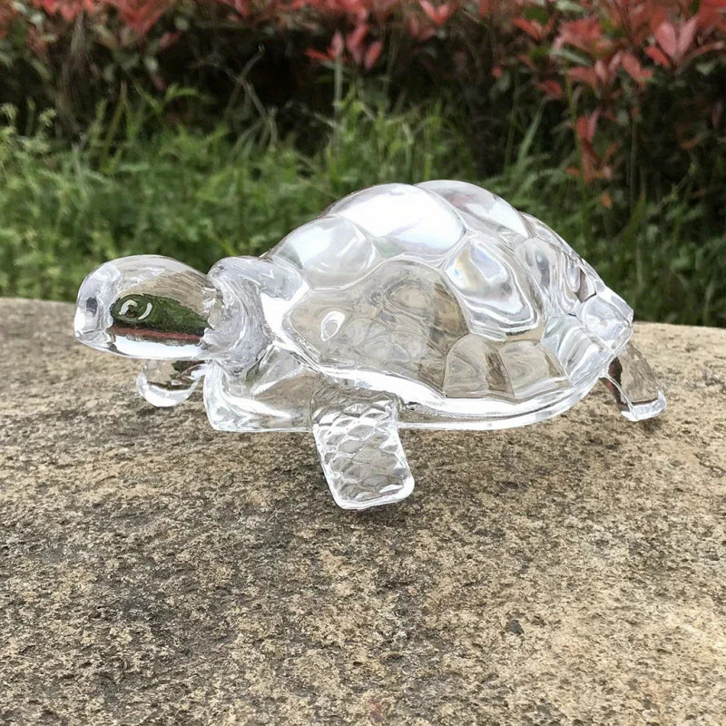 Crystal Turtle Ornament Mini Statue Lucky Desk Decor Home Office